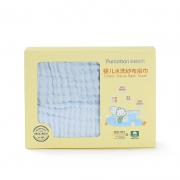 Purcotton全棉时代 婴儿浴巾礼盒装6层95*95cm蓝色1条/盒-包边款*5件+凑单品