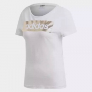 阿迪达斯 LINEAR FOIL TEE 女装运动型格 短袖T恤 CD1981