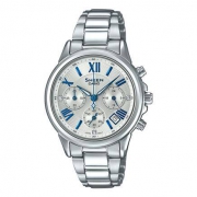 16点：CASIO 卡西欧 SHEEN系列 SHE-5520D-7A 施华洛世奇水晶石英表