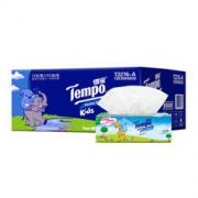 Tempo/得宝 抽纸 4层90抽软抽*18包（儿童版）(天然无味) 面巾餐巾卫生纸巾（整箱销售）