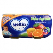 美林（MELLIN）果泥 苹果橙子泥 2x100克 瓶装 *9件 57.6元包邮（合6.4元/件）