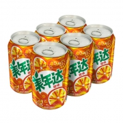 凑单品：美年达 橙味碳酸汽水饮料饮品胖罐 330ml*6罐
