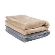 京东京造 法兰绒毯子 超柔毛毯 午睡空调毯 加厚床单150x200cm 高级灰