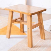 亿家达 休闲实木脚凳 原木色 25cm