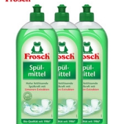 德国进口  Frosch 柠檬浓缩洗洁精 750ml*3瓶 赠稀释瓶
