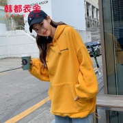 韩都衣舍2020春装韩版新款女装宽松字母摇粒绒长袖卫衣GE00392甦
