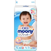 京东PLUS：尤妮佳 moony 纸尿裤 大号 XL46片（12-17kg)*4件