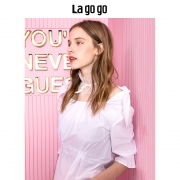 La·go·go 拉谷谷  HCSS437Q14一字领蝴蝶结衬衣 49元包邮