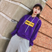 2019新款短款卫衣女加绒加厚春秋薄款连帽露脐套头韩版宽松潮ins 19元