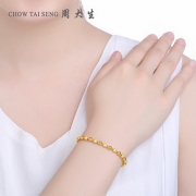 CHOW TAI SENG 周大生 G0HC0091 光砂金珠手链 6.36g