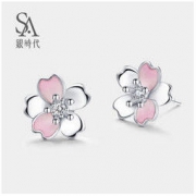Silverage 银时代 花与爱丽丝 S925 纯银樱花耳钉 *3件