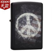 美国原机进口 Zippo 黑哑漆和平之歌 16孔防风打火机