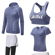 Camel 骆驼 女士 瑜伽跑步运动健身服五件套装 229元包邮（需用券）