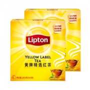 立顿 黄牌精选红茶 100包*2盒 赠奶茶5包