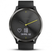 Garmin佳明vivomove HR光电心率智能时尚防水指针式运动手表（运动版 墨夜黑大码）