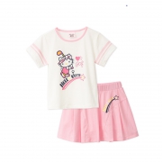 HELLO KITTY 凯蒂猫 女童运动T恤短裤套装 69元包邮（需用券）