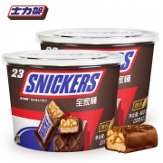 天猫 低至19.96元/桶、5号0点：德芙士力架 花生夹心巧克力 460g*2桶+1桶 59.9元包邮（前200名送1桶）