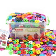 加厚数字雪花片 中号1000片收纳箱装