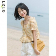 LRUD YJ20T48 女士方领短袖衬衫