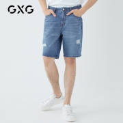 GXG GY125917C 男士休闲破洞牛仔短裤 168元包邮（需用券）