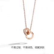 银物志 XL013 玫瑰金锁骨链吊坠 9.9元