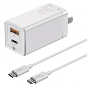 61预售、新品首降：BASEUS 倍思 GaN氮化镓 充电器 45W 1A1C / 2C 充电线套装 99元包邮（需用券，需定金20元，1日1点付尾款）