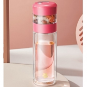 AKAW 双层茶水分离玻璃杯 280ml *2件 68元（需用券，合34元/件）