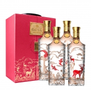 京东PLUS会员：五粮液 福禄寿禧 浓香型白酒 52度 500ml*4瓶