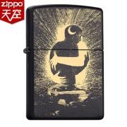 美国原机进口 Zippo 黑哑漆/黑冰 昼夜织梦 16孔防风打火机