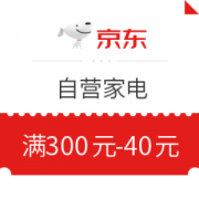 京东 自营家电 满300-40优惠券