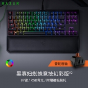RAZER 雷蛇 黑寡妇蜘蛛 竞技幻彩版V2 RGB机械键盘 (黑色、雷蛇橙轴)