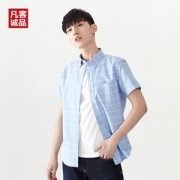 凡客诚品 男士修身牛津纺 休闲半袖衬衫