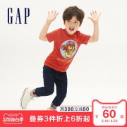 Gap男幼童时尚印花短袖T恤夏季548758 2020新款漫威镭射洋气上衣