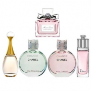CHANEL 香奈儿 香水五件套 粉/绿邂逅+真我+甜心+魅惑