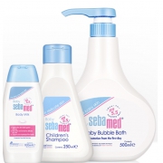 61预售：sebamed 施巴 婴儿洗护3件套 泡泡沐浴露 500ml 儿童洗发 250ml 婴儿润肤乳 100ml *2件 204元包邮（需定金30元，1日0点付尾款）