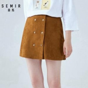 Semir 森马 12-058200303 女士仿麂皮a字裙