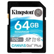 百亿补贴：Kingston 金士顿 SDG3 U3 V30 极速版 SD存储卡 64GB（读170MB/s、写70MB/s） 109元包邮（需用券）