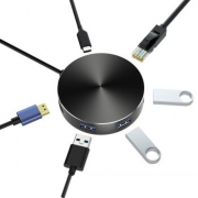 HONGDAK Type-C 六合一扩展坞（87W PD/千兆网口/HDMI/USB3.0*3) 116元包邮（需用券）