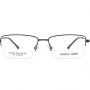 Coastal Vision 镜宴 中性钛架半框镜框 CVF4017 黑色 *3件