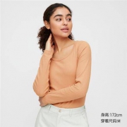 UNIQLO 优衣库 429006 女装罗纹圆领长袖T恤