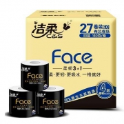 C&S 洁柔 黑Face系列 有芯卷纸 4层140g*27卷 *2件