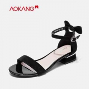 奥康 女一字带仙女风凉鞋 不累脚的中跟