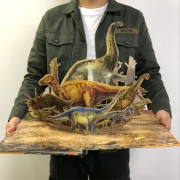 法国引进版权，《乐乐趣科普翻翻书：恐龙王国》3D立体书