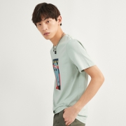 GXG奥莱清仓 夏季新品时尚潮流休闲多色印花T恤男#GB144543CV 89元