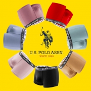 新低！美国马球协会，40支阿克苏精梳棉：3条装 US POLO ASSN 男士 平角内裤