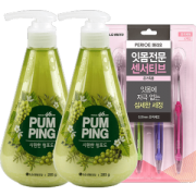 韩国原装进口 LG旗下 倍瑞傲 青葡萄味 按压式牙膏 285g*2瓶