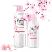 Dove 多芬 植萃樱花柔顺盈润洗发水 470ml+植萃樱花280ml  花心瓶（赠多芬洗发水/精华露 100ml+清扬洗发水/护发素 100ml） *2件 69.8元（需用券，合34.9元/件）