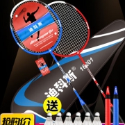 迪科斯 羽毛球拍初学超轻训练球拍2支装DKS-16101 券后26.9元起包邮 多款可选 送6个羽毛球+手胶