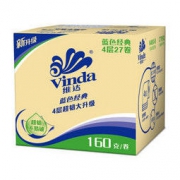 维达(Vinda) 卷纸 蓝色经典4层160g卫生纸巾*27卷 (整箱销售) *3件