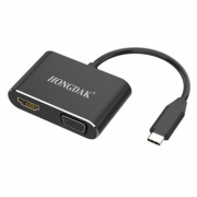 HONGDAK Type-C转HDMI+VGA转换器 36.9元包邮（需用券）